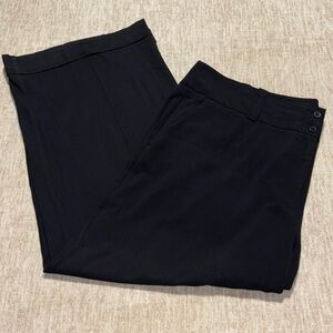 Black dress pants s 28 Lane Bryant wide leg cuffed hem stretch wide waist
